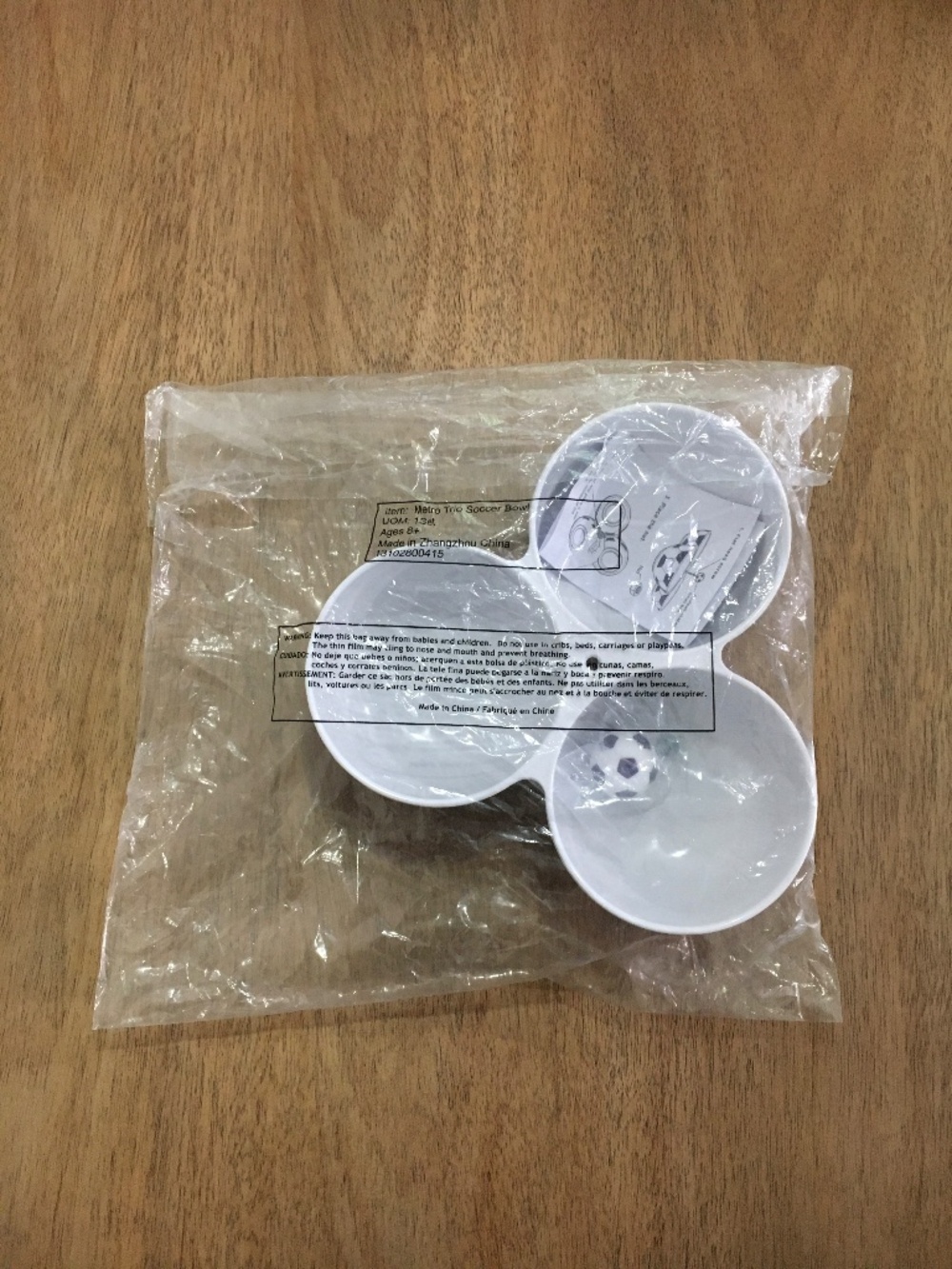 New Metro trio soccer dip bowl